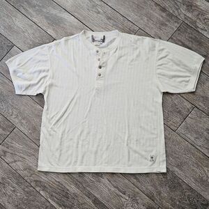 Men's Cream Short Sleeve Shirt Size L